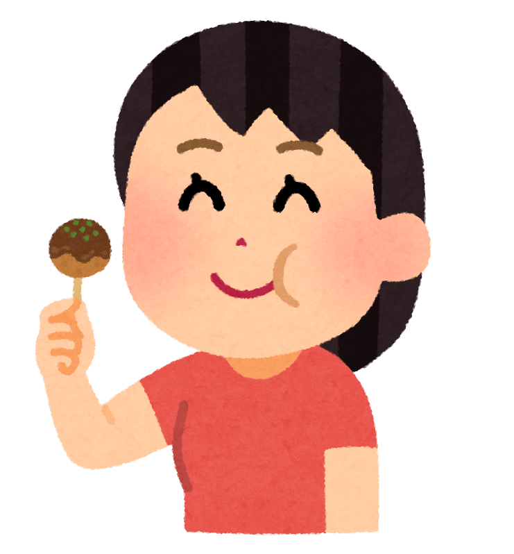 たこ焼きを食べる女性